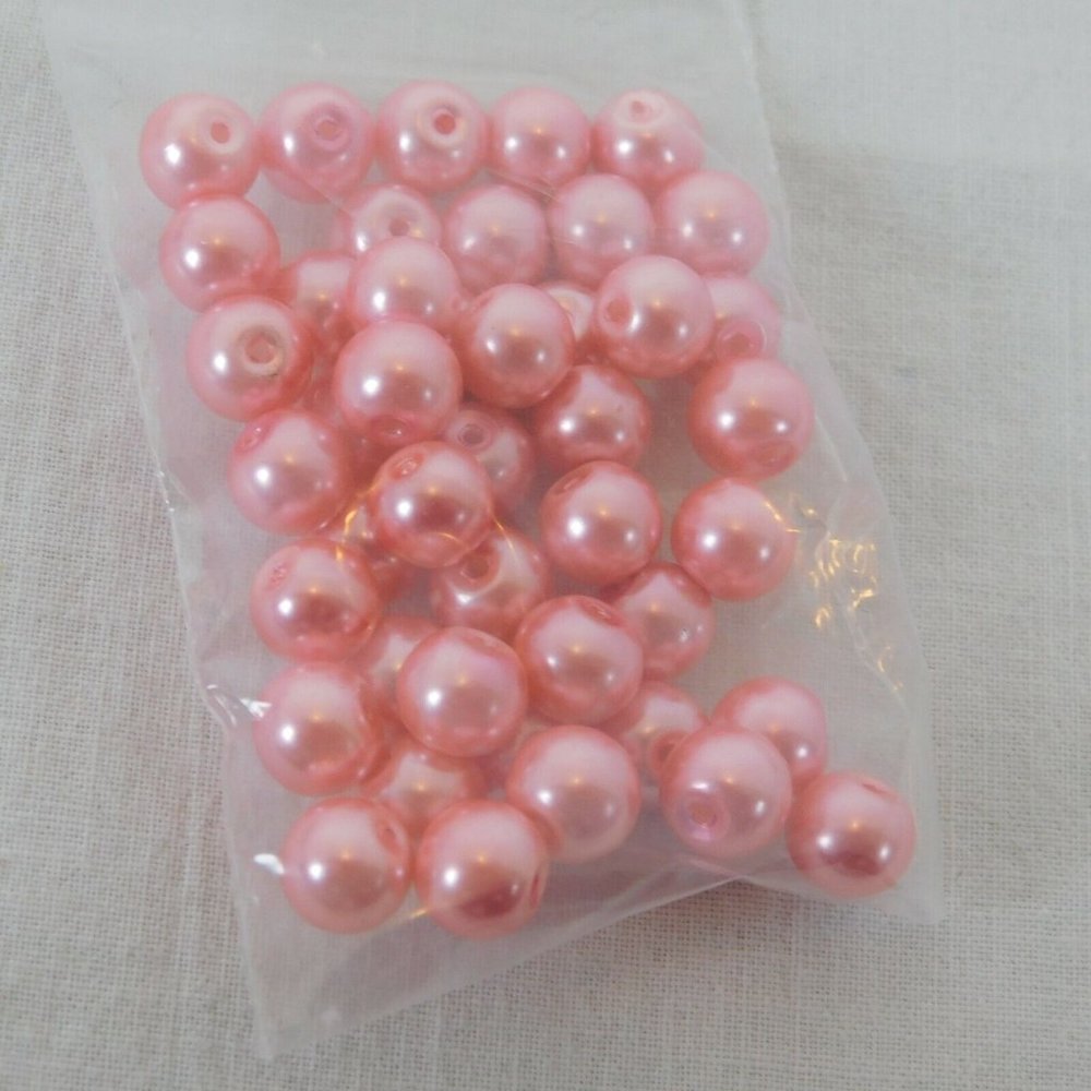 Pink Bead Mixed Lot 11 Packs Various Round Square Teardrop Evil Eye Wood Plastic - Picture 4 of 12